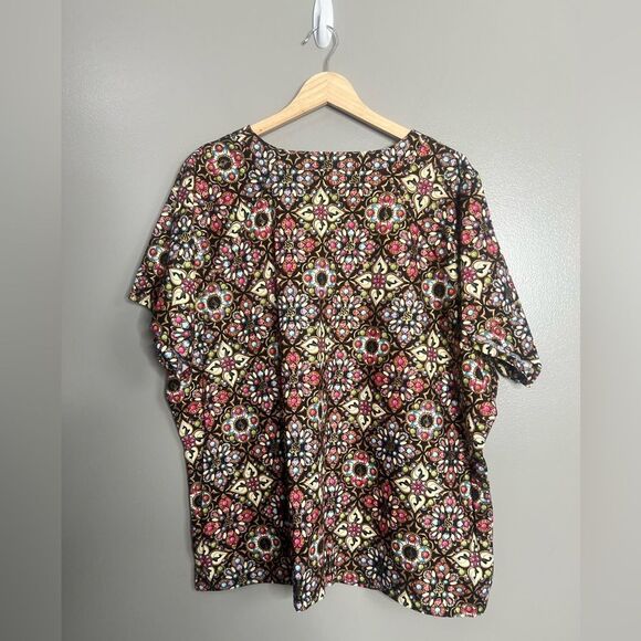 Baby Phat medical scrub top black cat printed short sleeves - Picture 2 of 7